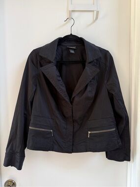 Lane Bryant Black Tailored Blazer with Zip Pockets